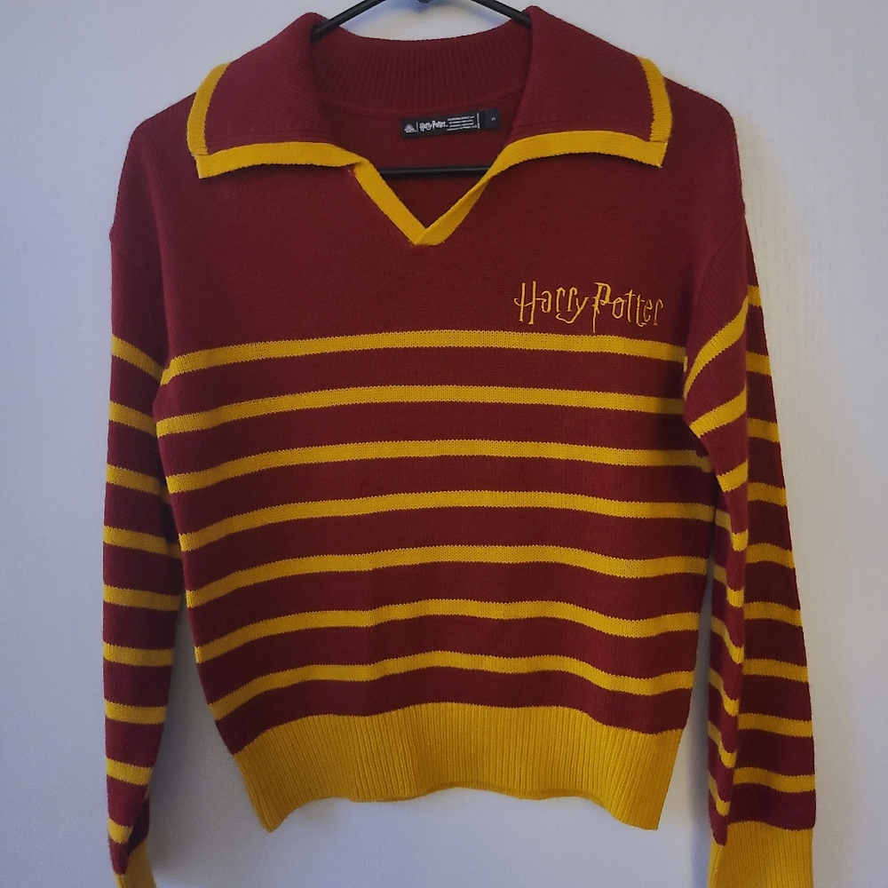 Harry Potter Maroon and Yellow Striped Sweater